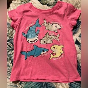 Girls Short Sleeve Shark Shirt
